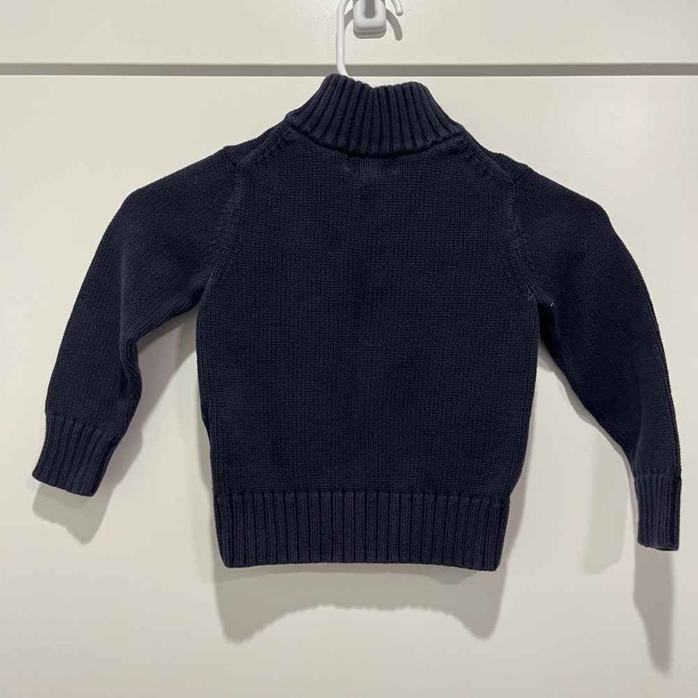 Polo Ralph Lauren Boys Navy Blue 1/4 Zip Cotton Knit Sweater Size 4/4T - Picture 3 of 6